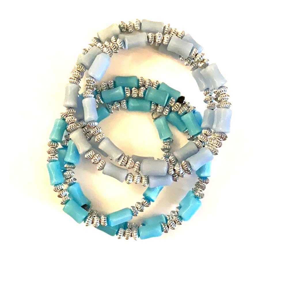 Blue open flex bangles